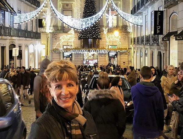 Joanie in Lisboa Lisbon Portugal at Christmas with everyone else