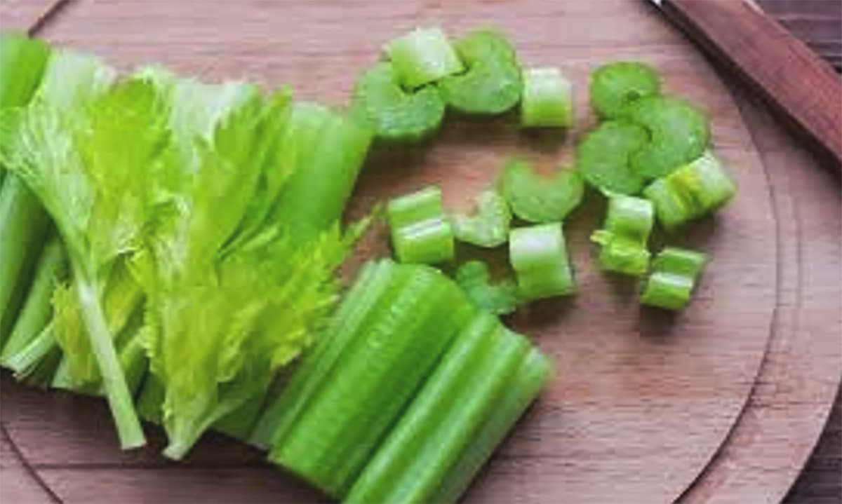 cut celery sticks on platter