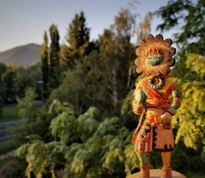 tewa sun kachina doll carved and painted